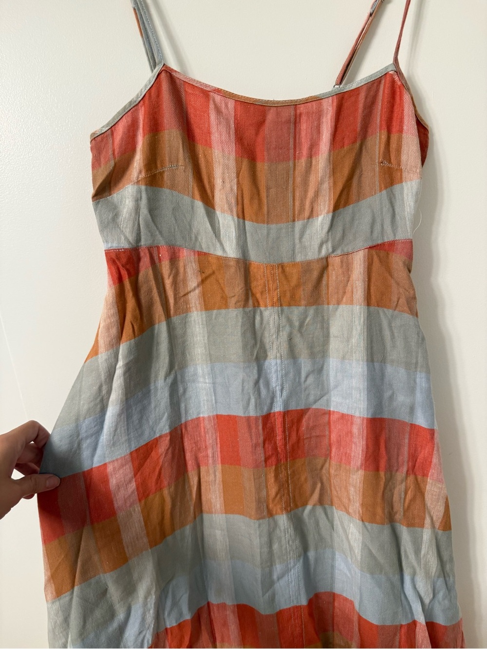 NWT Madewell Empire-Waist Midi Dress in Plaid in Size Small